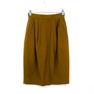 Barry Bricken Womens Vintage 100% Wool Knee Length Pencil Skirt 4 Academia